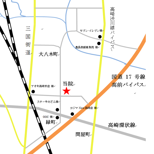 よしだ消化器内科クリニック 周辺案内図